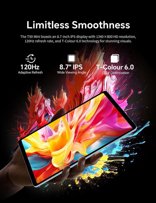 Новий Планшет Teclast T50 Mini+ клавіатура, 8.7" (120Гц), Helio G99, G