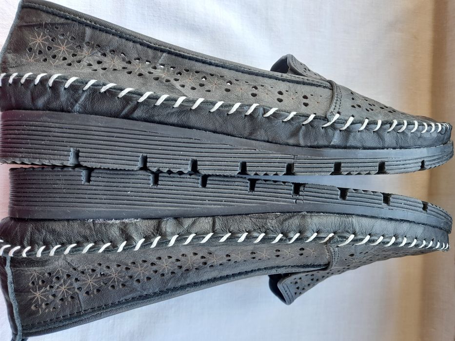 Мокасины Турция натуральная перфорированная кожа 38 (24,5 см)