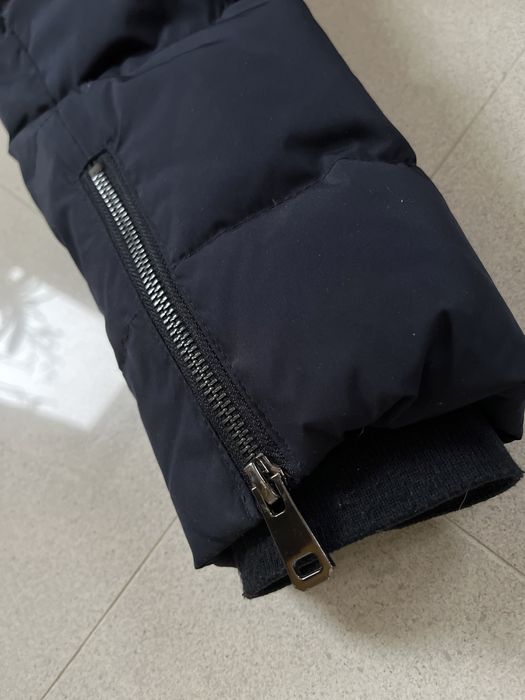 Kurtka Zara naturalny puch futrzany kołnierz