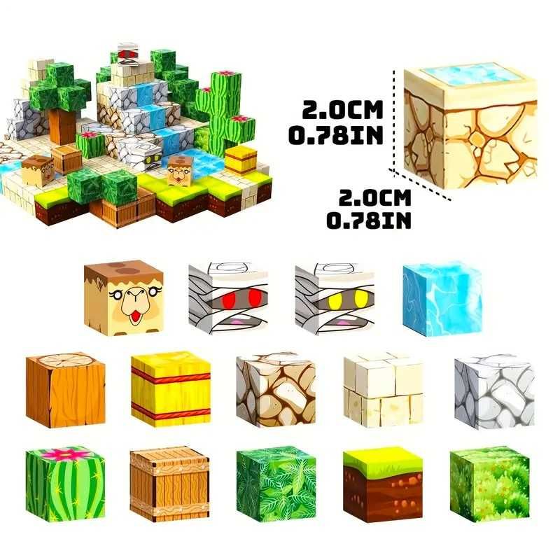 Магнітний конструктор Майнкрафт 100 блоків Minecraft магнітні кубики