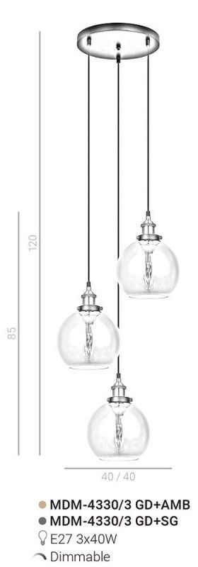 Lampa Cardena MDM-4330/3 GD+SG