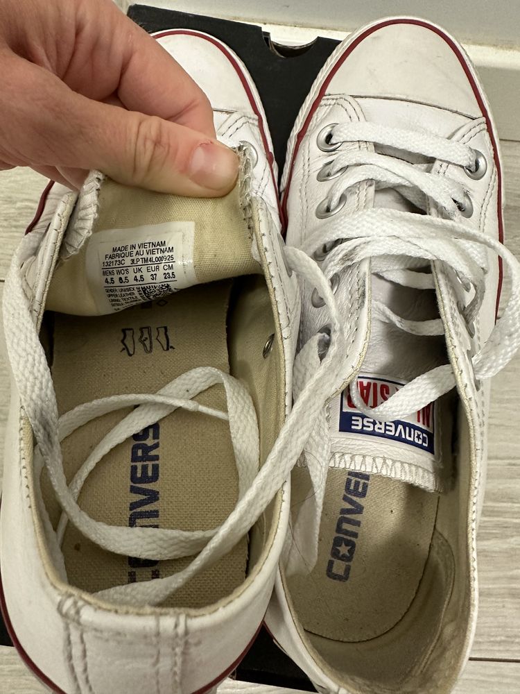 Converse білі шкіряні оригінал 37 23,5-24см