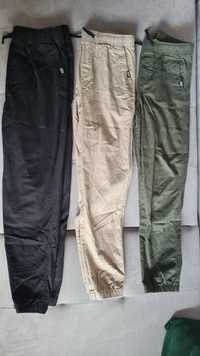 Joggery H&M HM spodnie 3pak bawełna 164 cm