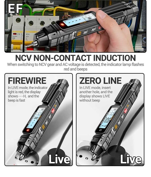 Тестер DC-DC TS20A автомат, емкость, сопротивление, NCV, фонарик