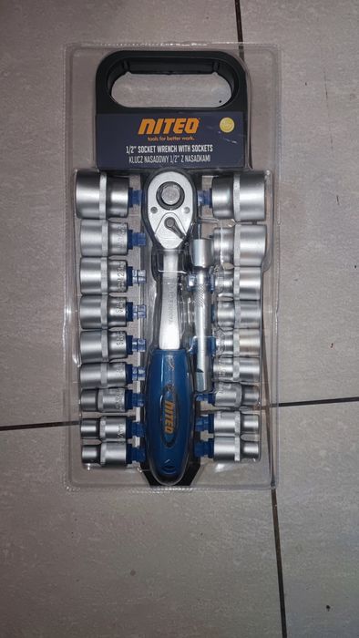 Zestaw klucza nasadowego 1/2 cala z nasadkami niteo