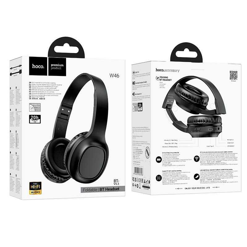 Навушники HOCO Charm BT headset W46 BT5.3/AUX, 20h, Type-C