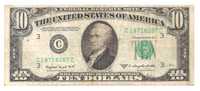 Банкнота США 10 Долларов 1950 год