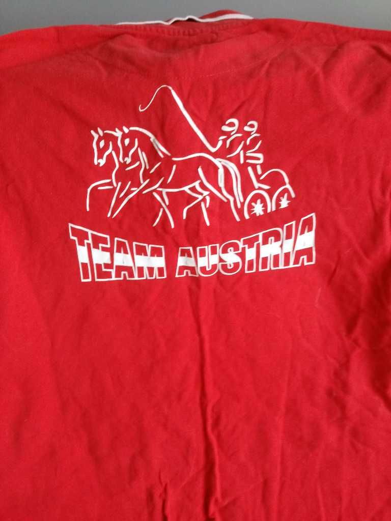 Koszulka polo-z nadrukiem trenera-Team Austria,XL- czerwona