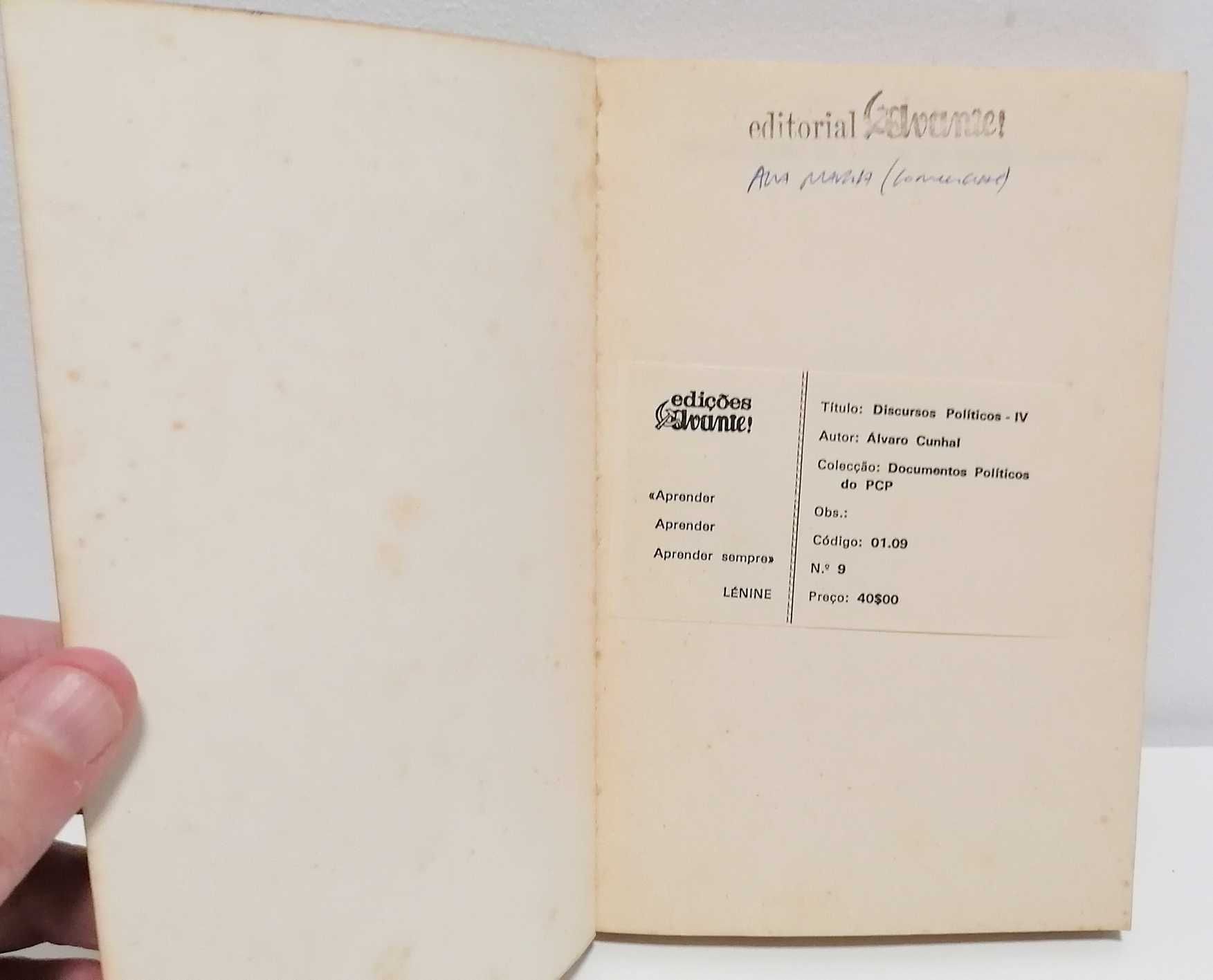 Livro - Discursos Políticos (4) - Álvaro Cunhal