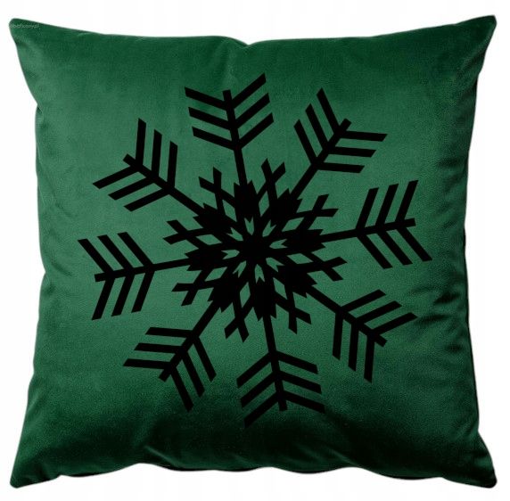 Świąteczna Poszewka welurowa poduszka 40x40 Prezent Śnieżynka