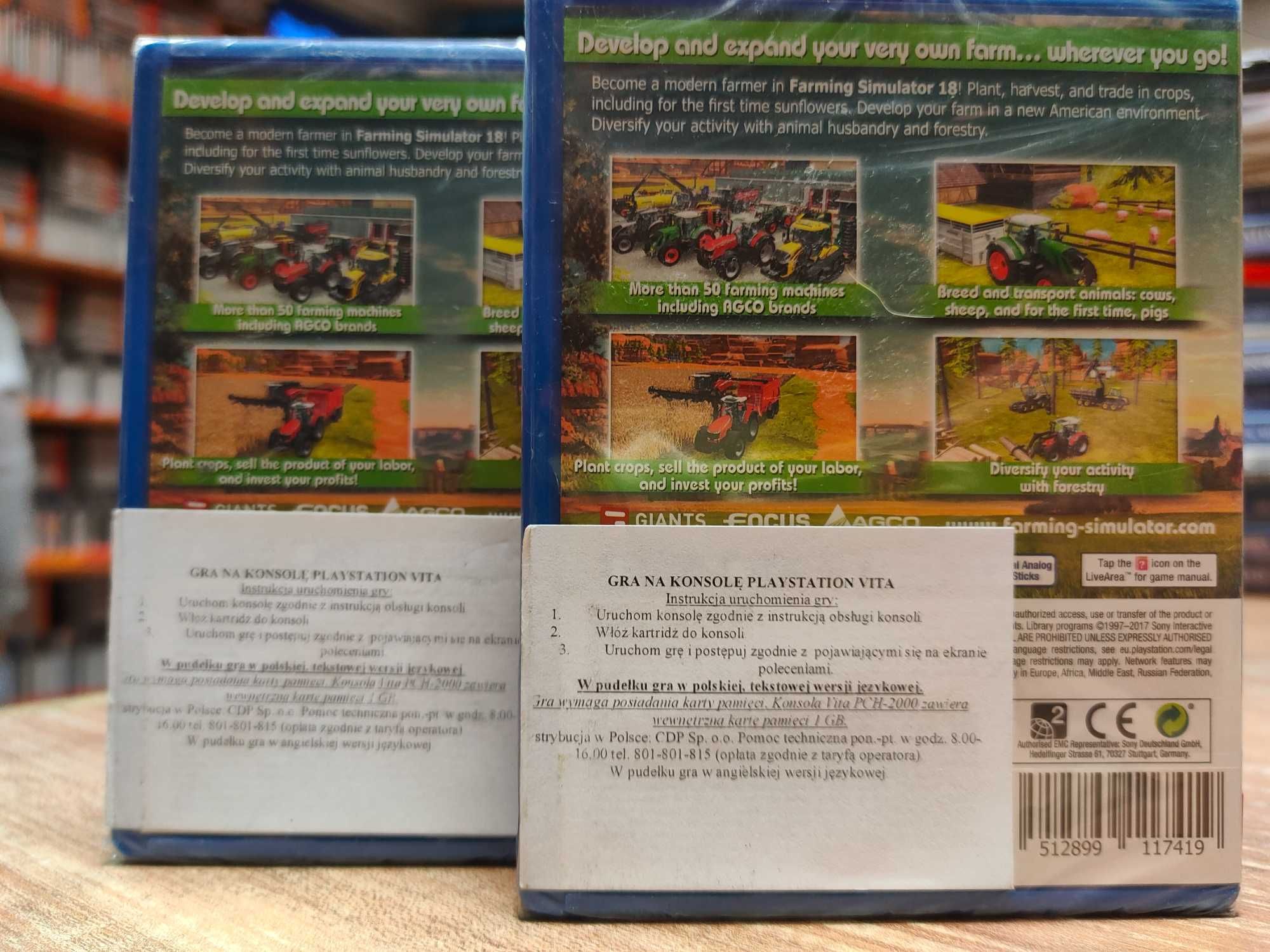 Farming Simulator 18 PS Vita Nowa gra z folią, Sklep Wysyłka Wymiana