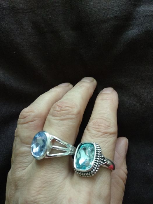 Кольца перстні сережки посріблені Біжутерія