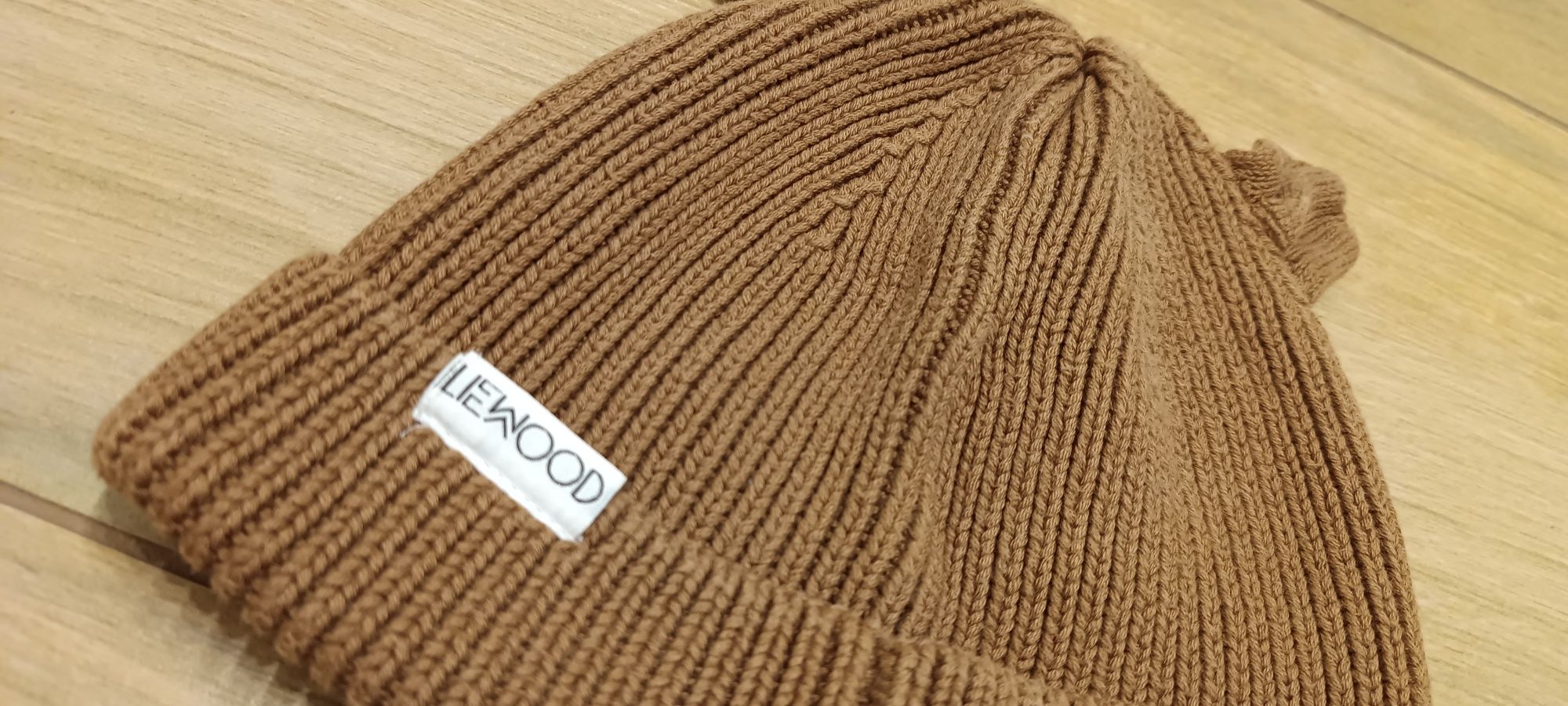 Liewood 80 86 92 czapka duńska chłopięca beanie, zwykła misiu brąz