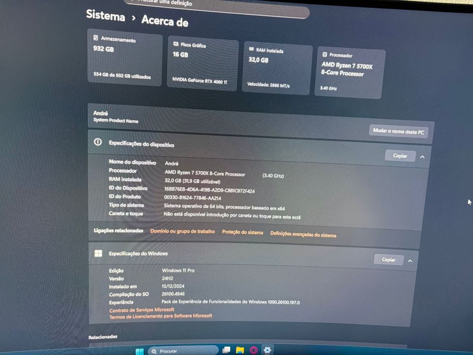 Computador com monitor