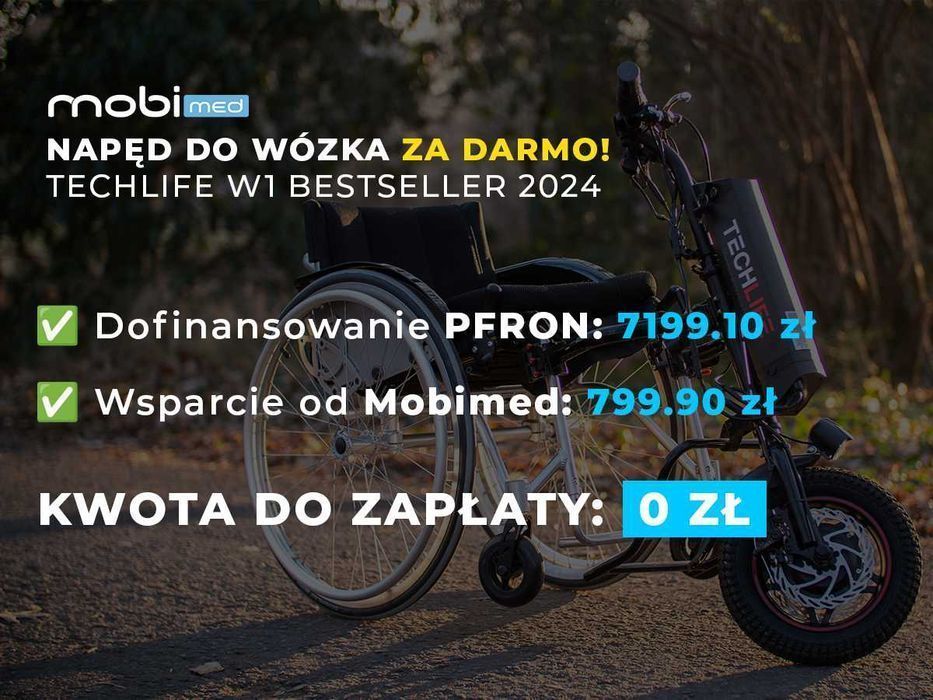 Techlife Napęd elektryczny Przystawka do wózka inwalidzkiego ZA DARMO