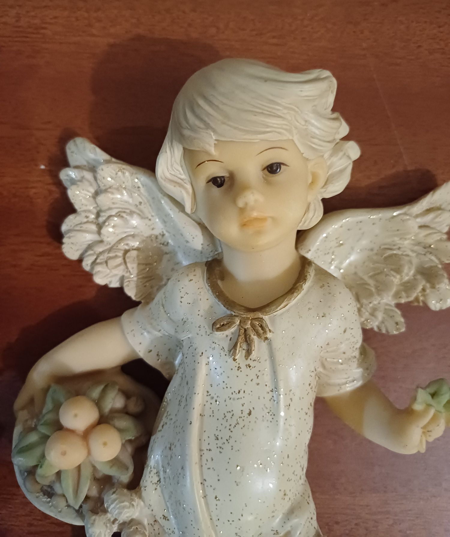 Conjunto 4 anjos cerâmica