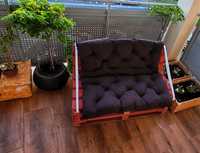 Ławka ogrodowa drewniana z poduszką