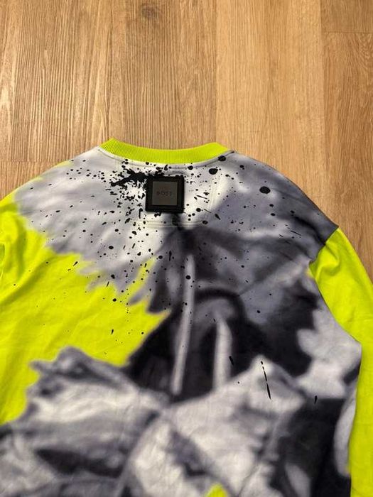 Hugo Boss Green Salbo Lotus Crewneck sweatshirt bluza neonowa M j.nowa