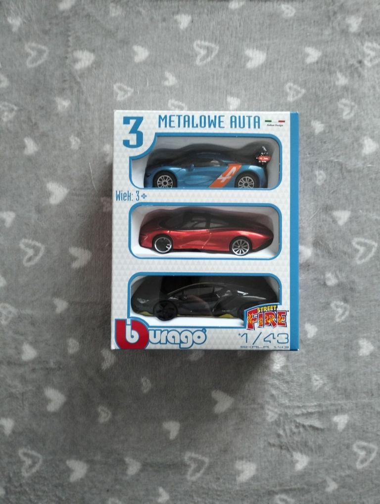 Zestaw Bburago 3 metalowe auta burago samochód auto