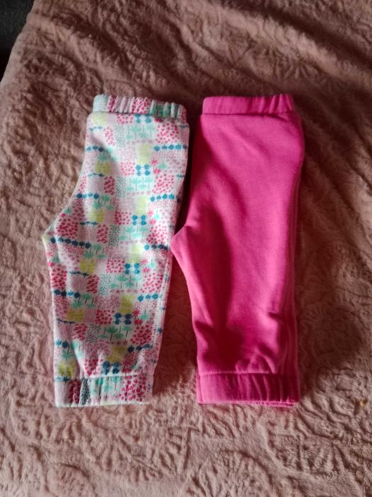 Spodnie spodenki legginsy ocieplane ciepłe dresy dla dziewczynki 68