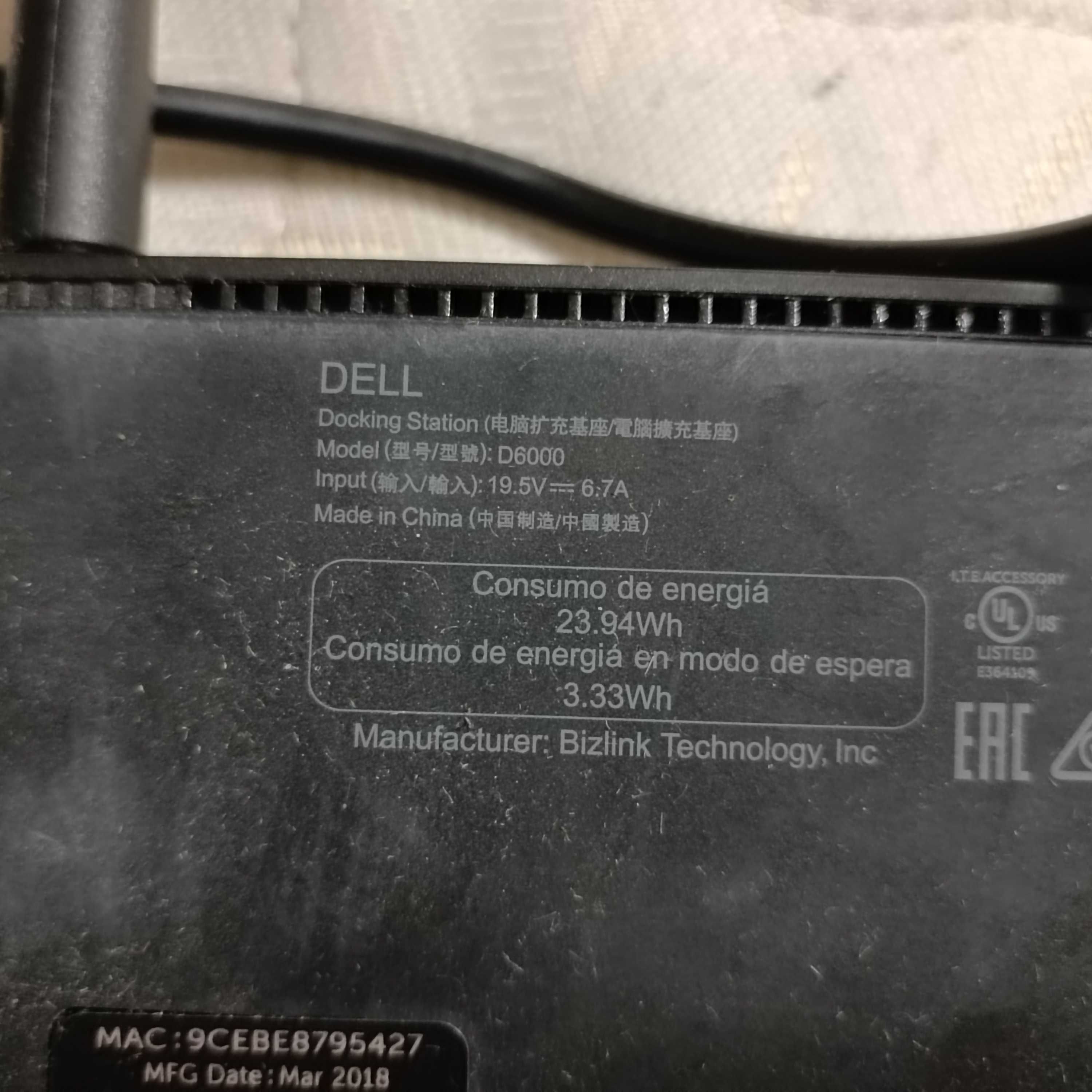 Док-станция Dell USB 3.0 or USB-C Universal Dock D6000