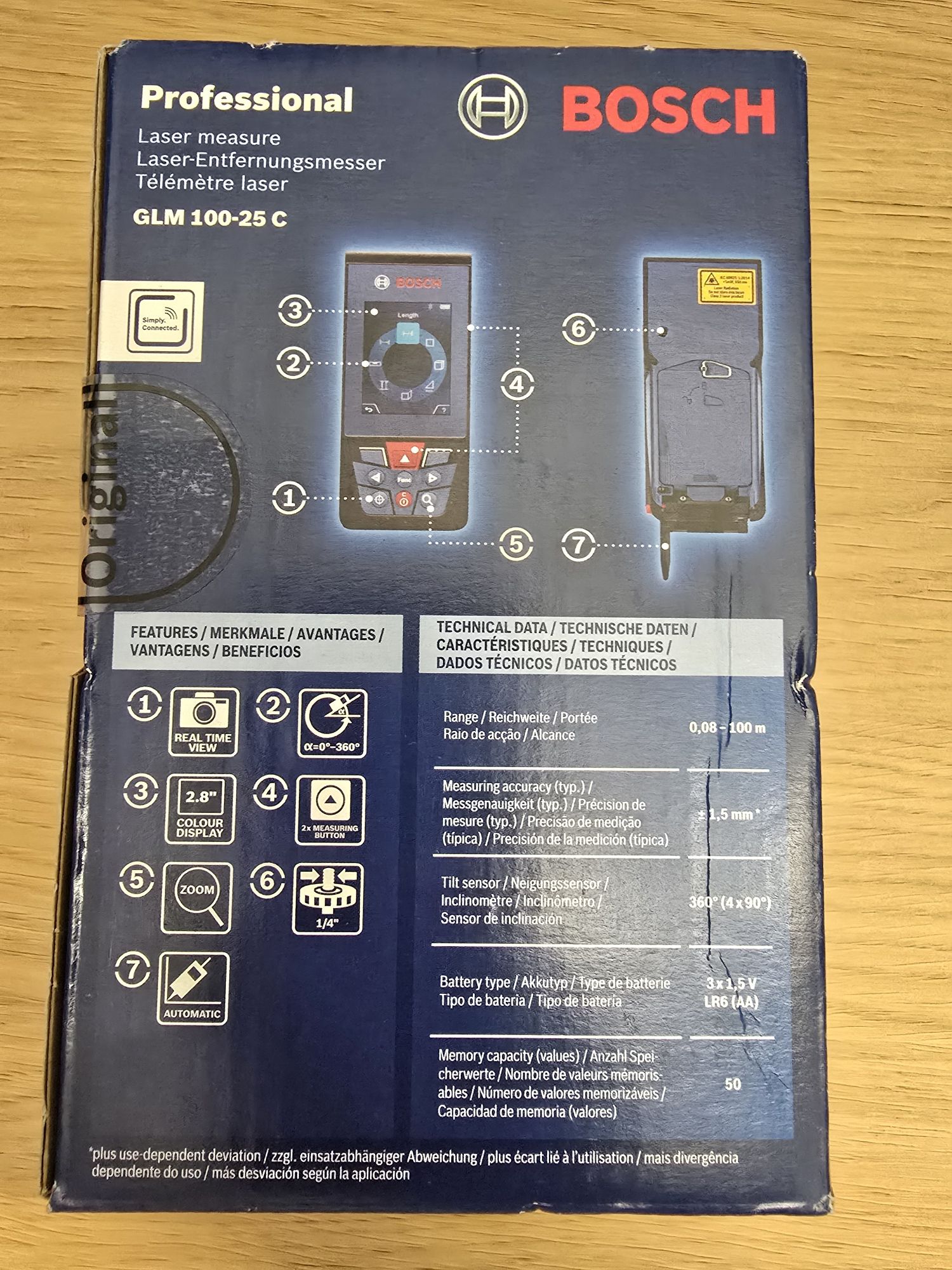 Bosch professional GLM 100-25c laser NOVO