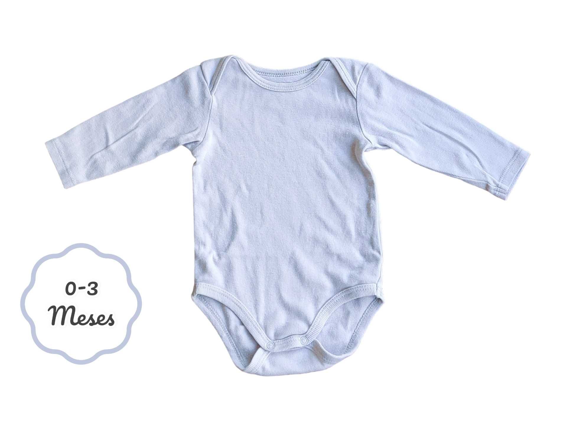 Body Cinza Claro Kiabi 0-3 meses