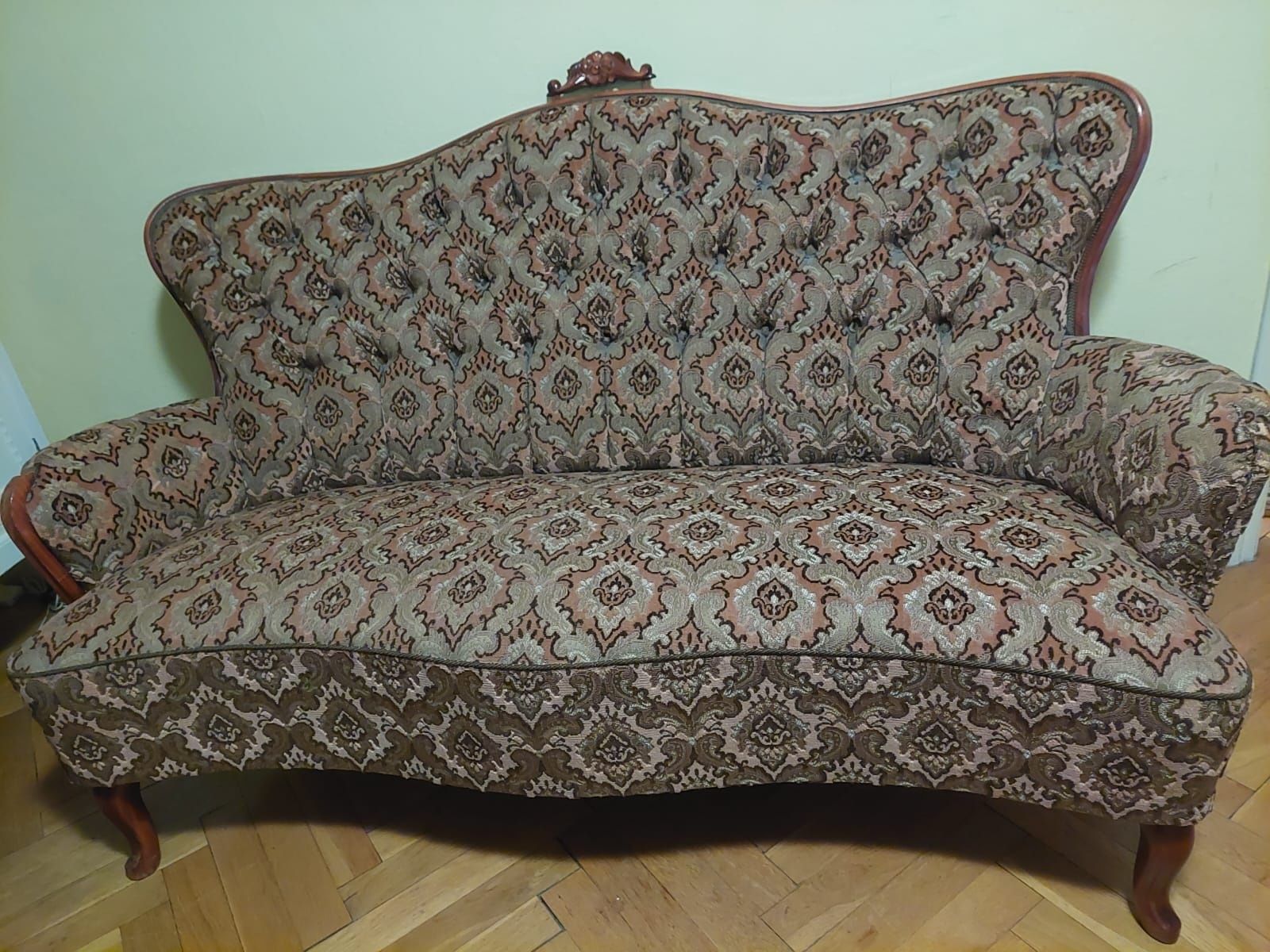 Antyk stylowa sofa kanapa z fotelem