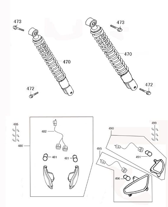 Componentes para Znen 125 T-30A LX