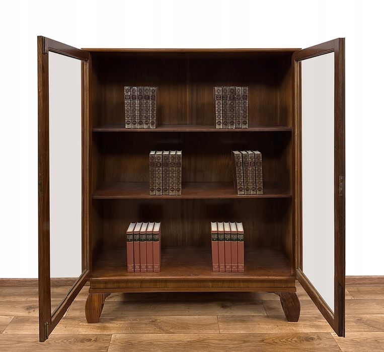 WITRYNA BIBLIOTEKA podręczna ART DECO antyk SZAFKA serwantka