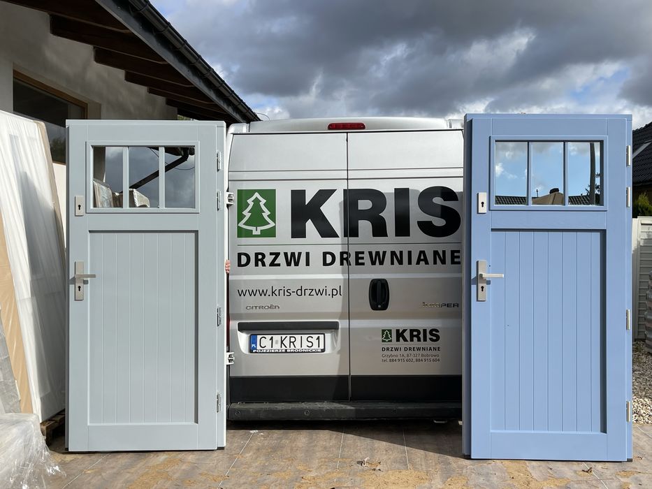 Drzwi wejściowe zewnętrzne drewniane Amerykańskie Czyste powietrze