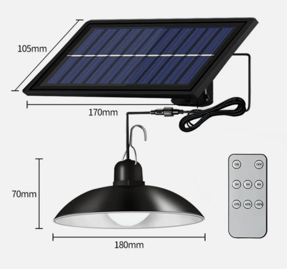 Lampka solarna pojedynczy klosz + pilot