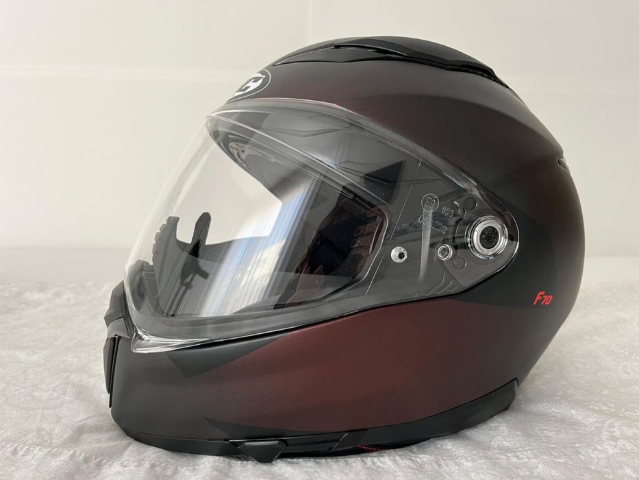 Capacete HJC F70 Preto/bordeaux Mate