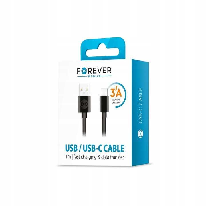 Forever kabel USB - USB Typ C 1m 3A czarny