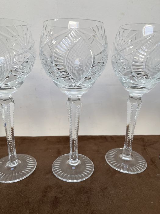 Duże Masywne Kryształowe Kieliszki z Prl