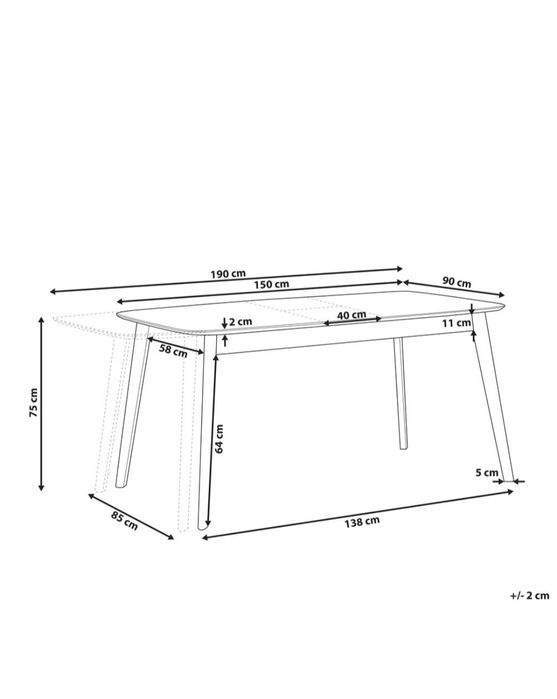 Stół rozkładany 150x90, Dąb fornirowany