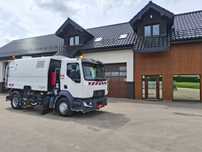 Renault D16 Midlum Zamiatarka FAUN Karcher Listwa Wysokiego Ciśnienia Euro 6 PM10 2 Silniki 2650 MTH Szczotki L/R Rura Do Liści  Klimatyzacja Lanca Na Bębnie Euro 6 PM10 Zabudowa FAUN 2 Silniki