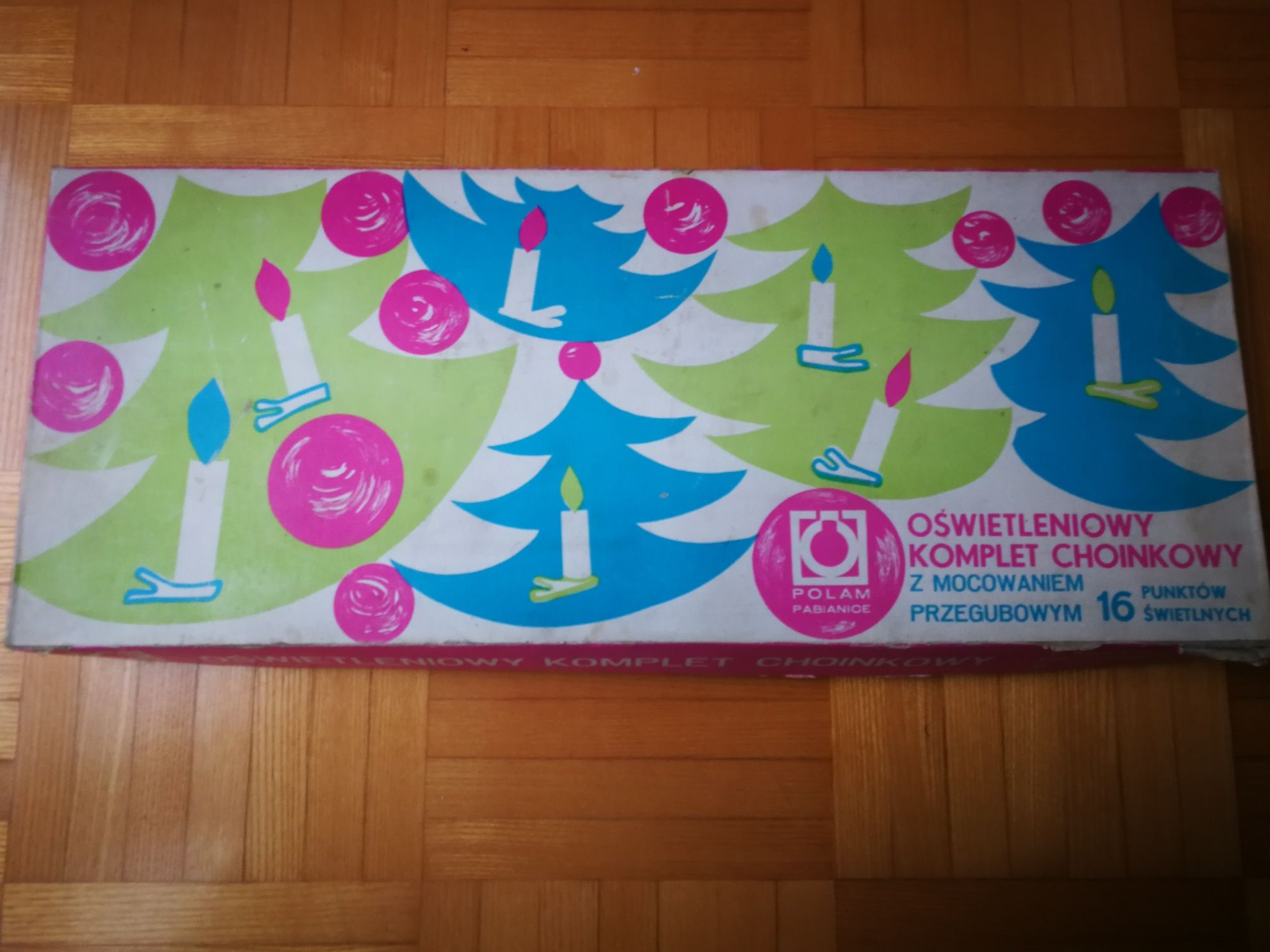 Lampki choinkowe PRL ozdoby choinkowe, oświetlenie.