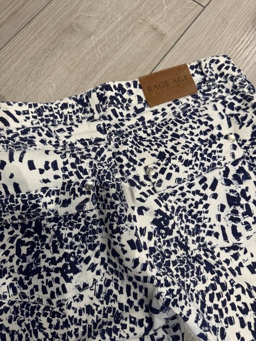 Premium spodnie rage age m biala w cetki granatowe