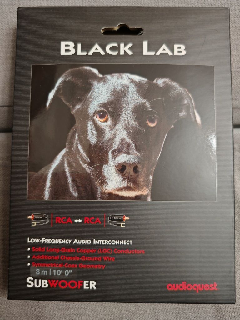 Kabel subwoofera RCA RCA Audioquest Black Lab 3m JAK NOWY