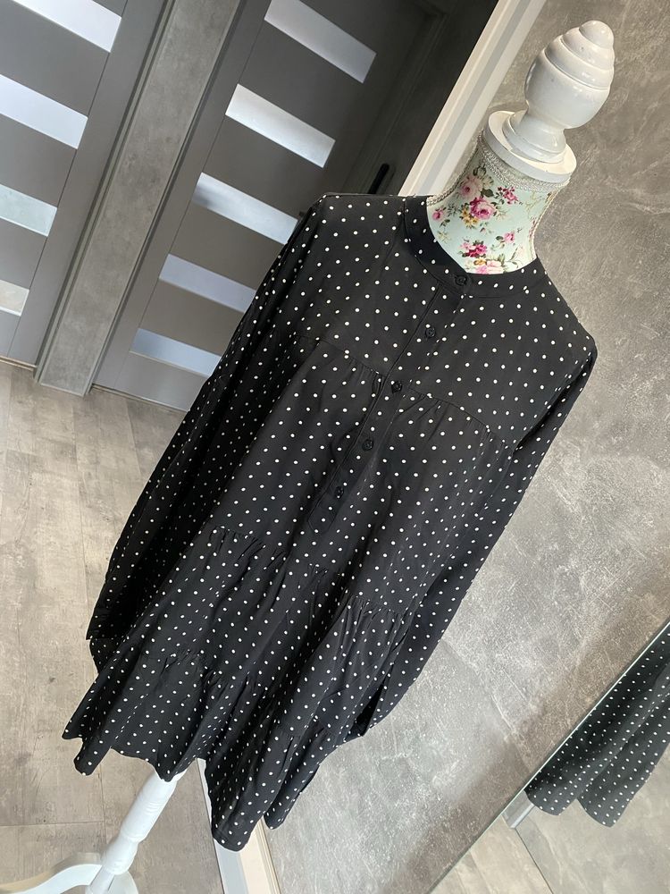 Koszula w grochy oversize XS 34 Greenpoint