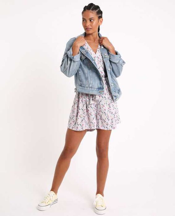 Kombinezon fioletowy w kwiaty r.32 Pimkie