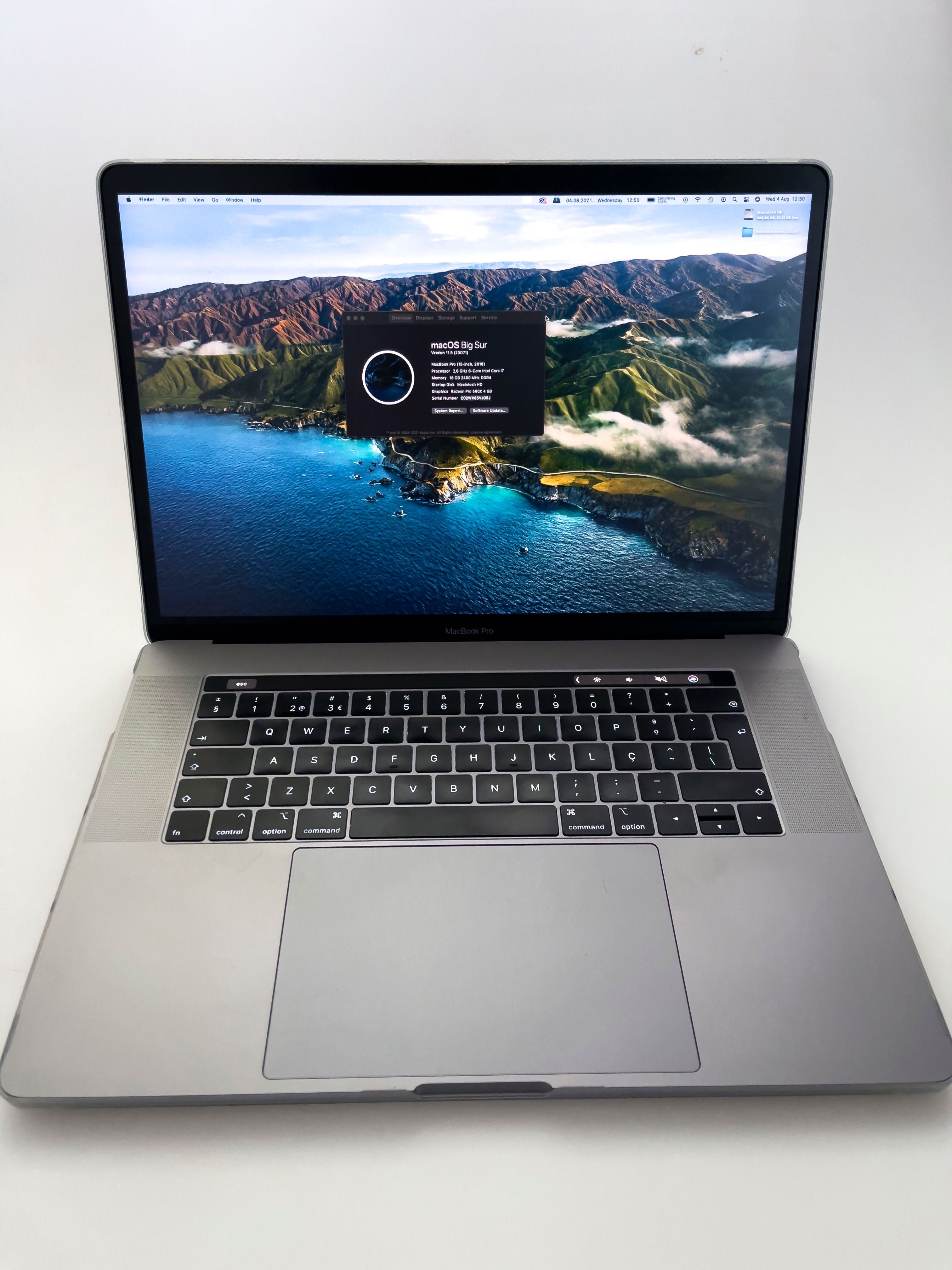 MacBook Pro 15'' 2.6Ghz i7 de 2018 com Touch Bar