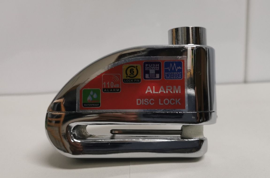 Cadeado/ Bloqueador Disco c/ Alarme 110db para Motard / Motos ( NOVO )