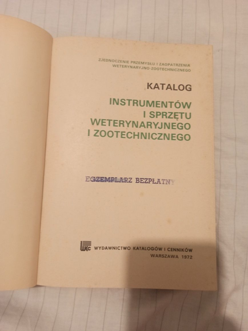 Katalog instrumentów i sprzętów weterynaryjnego i zootechnicznego