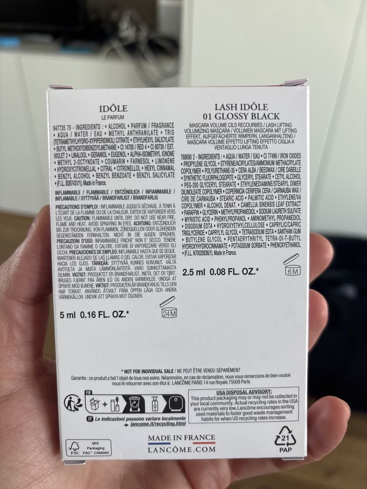 Lancome Idole set perfumy i tusz do rzes