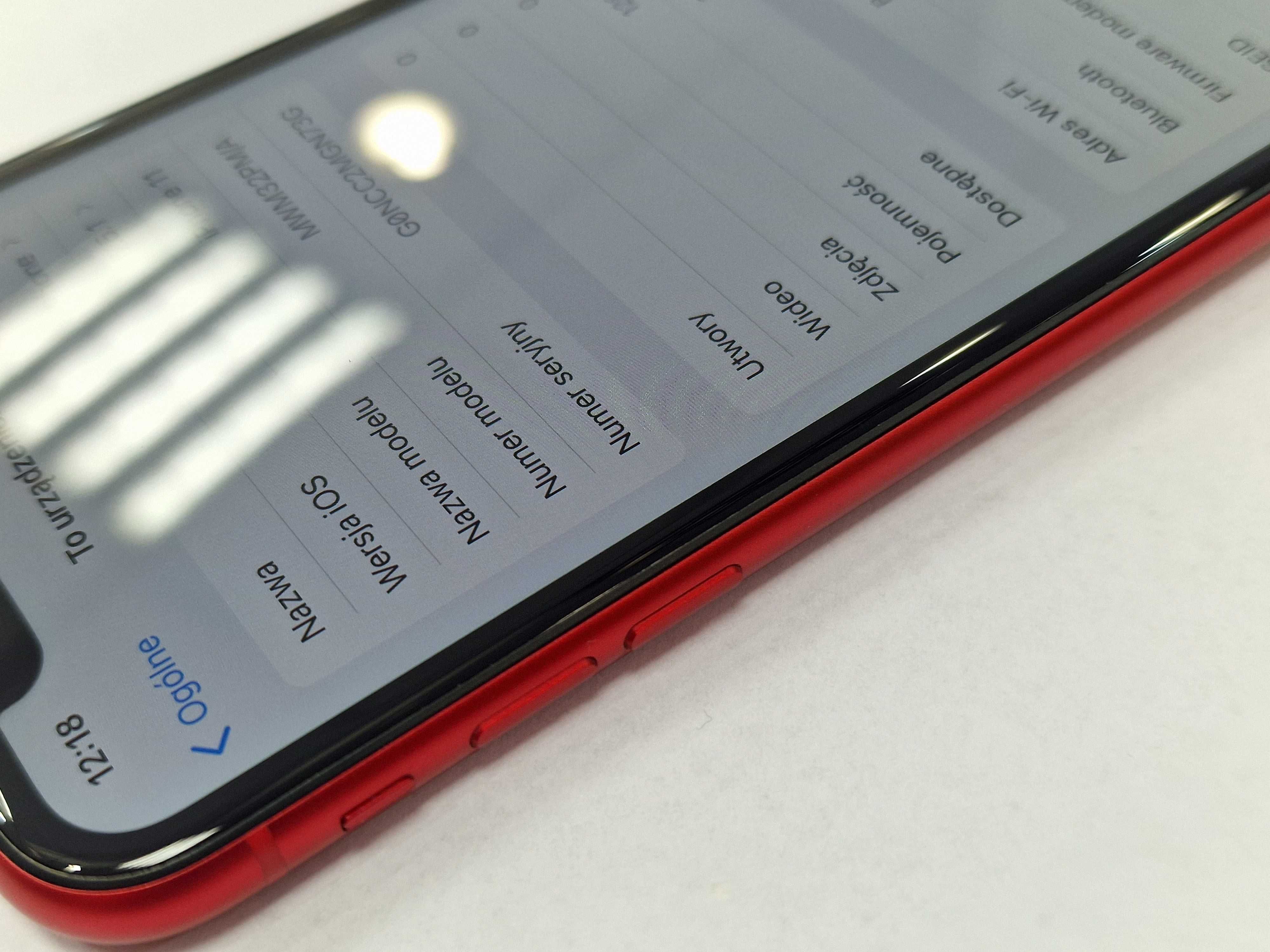 Iphone 11 128GB/ Red/ Czerwony/ BAT 82%/ Grade A-/ Gwarancja