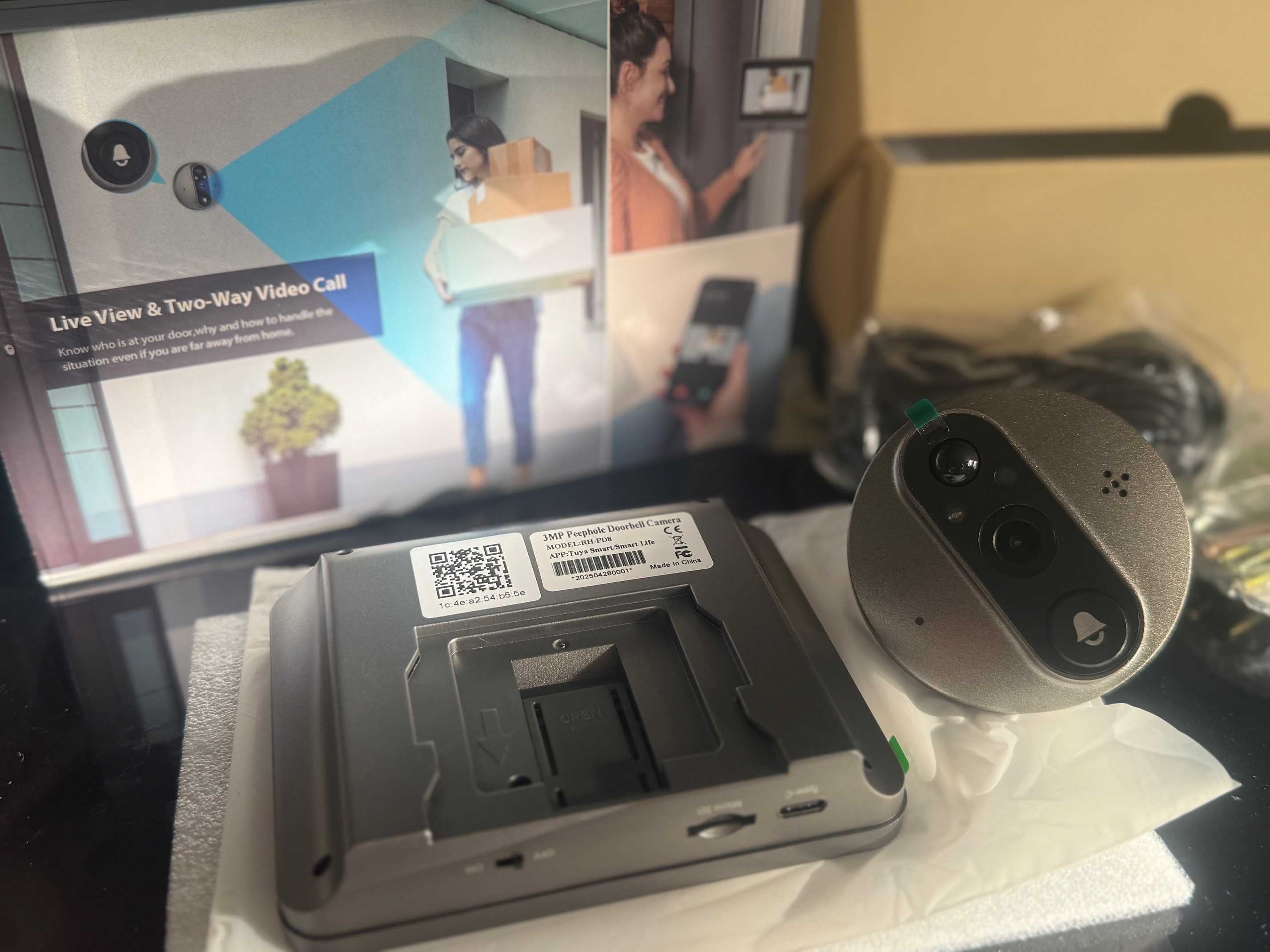 Inteligentny Wizjer Judasz 3MP KAMERA 4.3" z ekranem PIR WIFI TUYA
