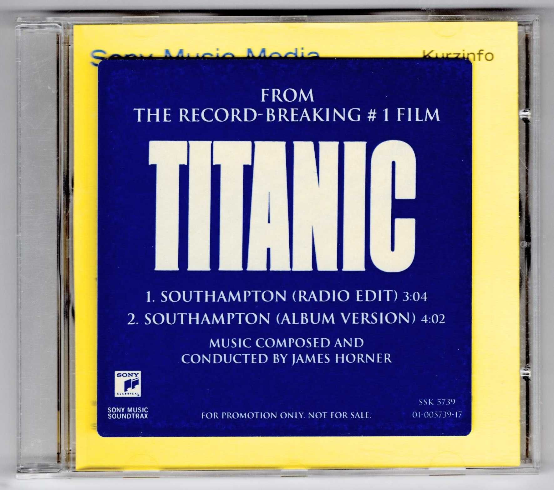 James Horner - Southampton (z filmu Titanic) (CD, Singiel)