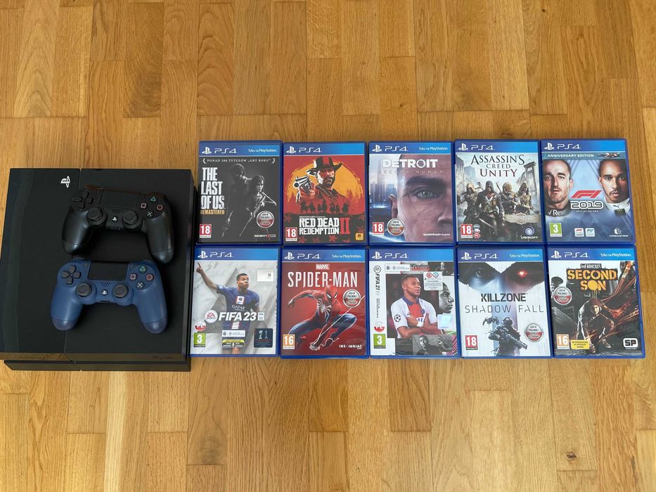 PlayStation 4 PS4 Konsola + 2 pady + 10 gier FIFA 23